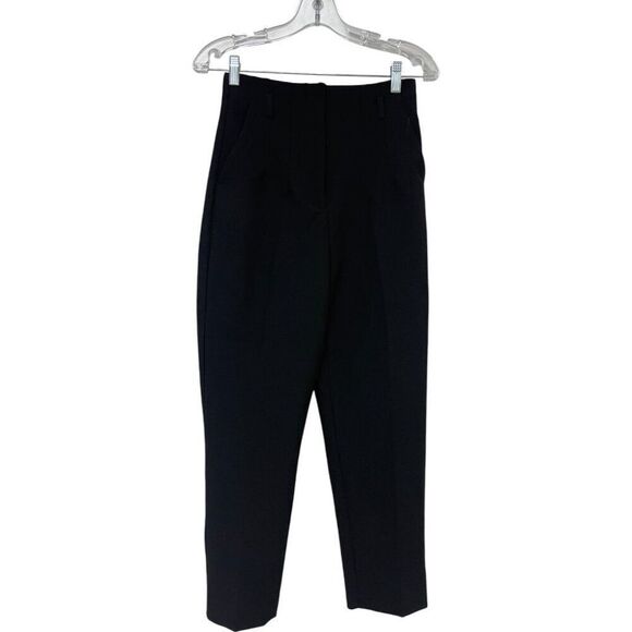 Zara Womens High Waisted Pants Trousers Ankle S Black 9490/590 NWT no belt - Picture 3 of 15